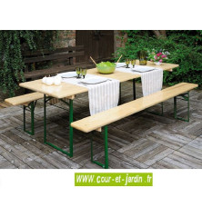 Table de banquet BRASSEUR avec 2 bancs