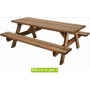 Table avec banc s GARDEN 200B de 6 places - Table de jardin en bois avec banc integre