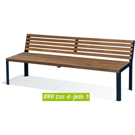 Banc de jardin en fonte, et bois : Bretagne (130cm) - MOBILIER DE