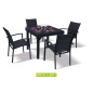 Salon de jardin aluminium "Modulo 4" noir à 4 fauteuils avec textilène Salon de jardin aluminium "Modulo 4" noir à 4 fauteuils avec textilène