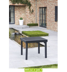 Salon de jardin aluminium "Modulo 4" noir à 4 fauteuils avec textilène