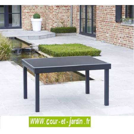 Salon de jardin MODULO 6 noir alu - textilène