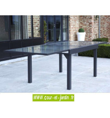 Salon de jardin MODULO 6 gris alu - textilène