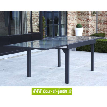 Salon de jardin MODULO 6 gris alu - textilène