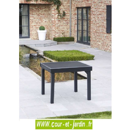 Salon de jardin MODULO 4 / 8 noir - alu textilène