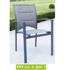 Salon de jardin MODULO 4 / 8 gris - alu textilène