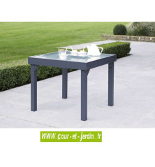 Salon de jardin MODULO 4 / 8 gris - alu textilène