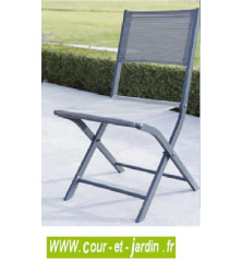 Salon de jardin MODULO 4 / 8 gris - chaise