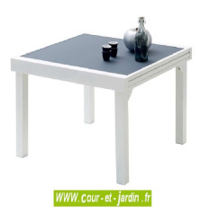Salon de jardin MODULO 4 / 8 gris perle - alu textilène