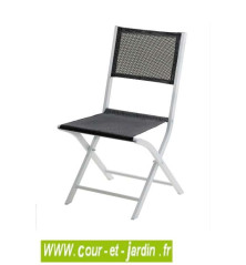 Salon de jardin MODULO 4 / 8 gris perle - chaise
