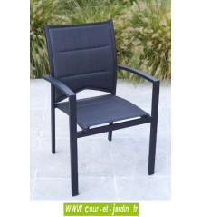 Salon de jardin MODULO 6 / 10 noir - alu textilène