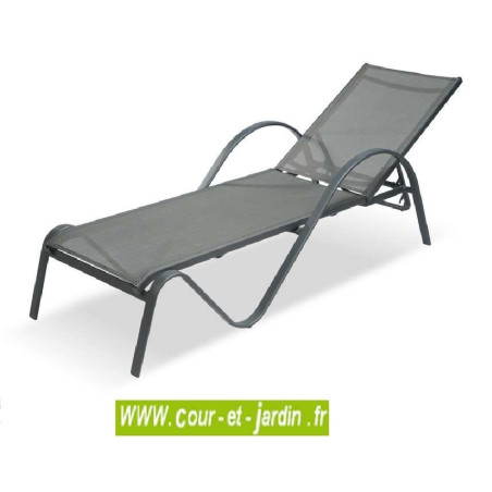 Bain de soleil SUNSET alu / textilène gris anthracite