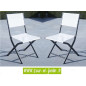 Lot 2 chaises pliantes MODULO blanche - alu textilène Lot 2 chaises pliantes MODULO blanche - alu textilène