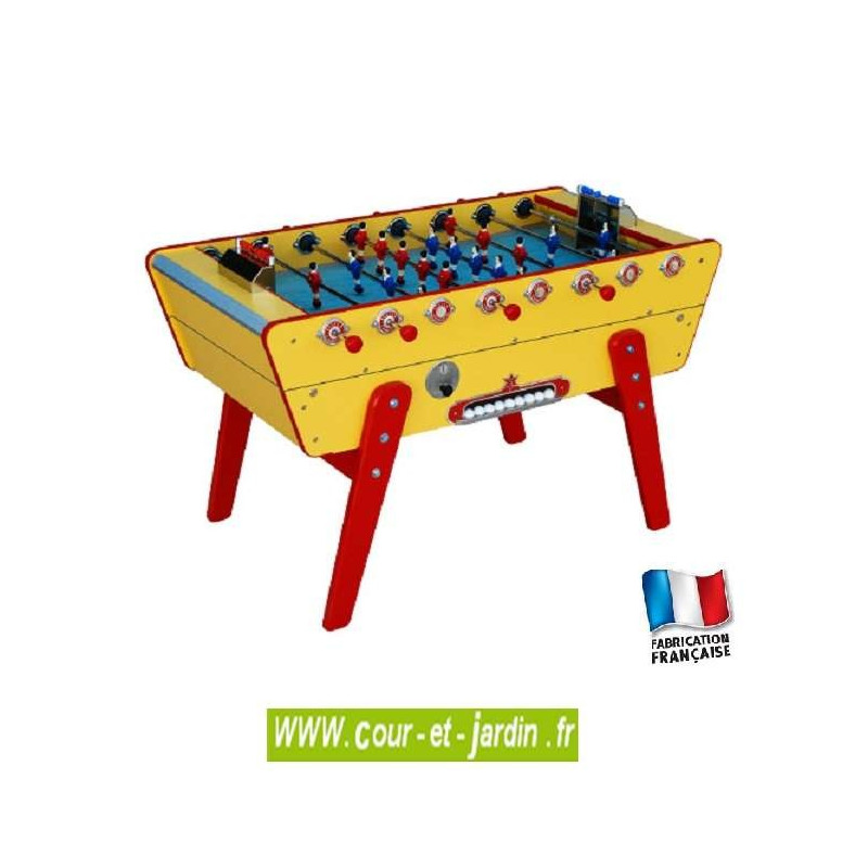 Baby foot CHAMPION jaune avec monnayeur de Stella Baby foot CHAMPION jaune avec monnayeur de Stella