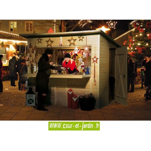 Chalet de vente pour marché de Noël (243 x 199 cm au sol), chalet de Noel.