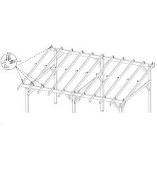 Fixation des chevrons du Carport bois AV4563STL par des équerres