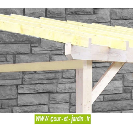 Auvent - carport bois 28,5 m²