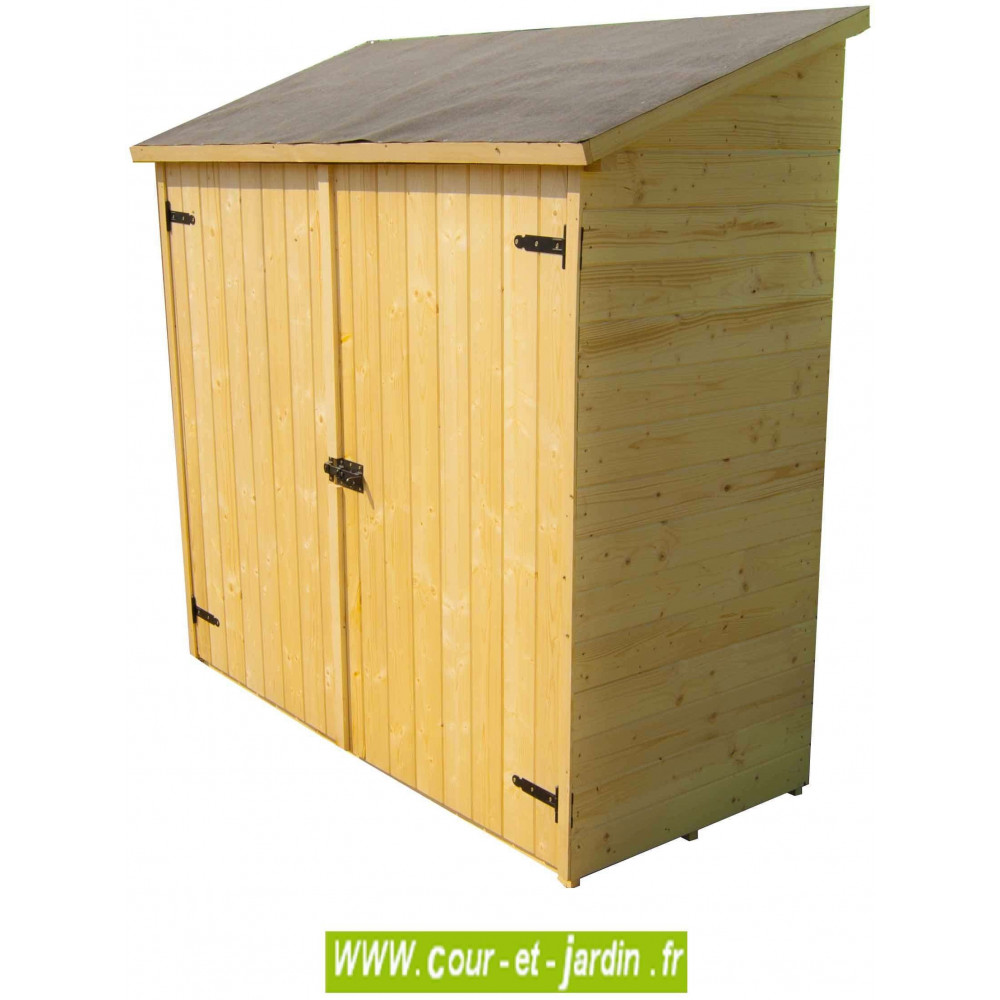 Armoire de jardin bois, rangement extérieur, adossable, armoires