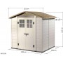 Dimensions de l'abri de jardin en résine EVO 200 - ou - cabane en PVC
