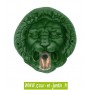 Mascaron Tête de lion coloris vert anglais, à bec verseur - Fontaine murale exterieure