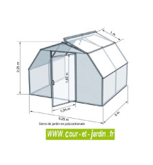 Dimensions des Serres de jardin Flora 