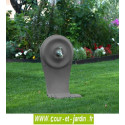 Fontaine exterieure de jardin en fonte QUINO grand modèle avec vasque, coloris gris 4111 - robinet d'eau