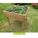 Bac jardinière bois TPO01 de 100 x 100cm x hauteur 100cm. Ce carré potager surélevé est en bois traité - Carré potager sur pied