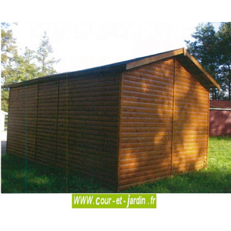 Garage bois 12m² - 2 pans
