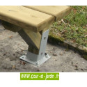 Banc jardin bois, avec platines métalliques - Banc avec dossier - Banc pour jardin