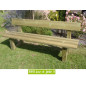 Banc avec dossier : Classique, en bois traité (long : 2m) Banc avec dossier : Classique, en bois traité (long : 2m)