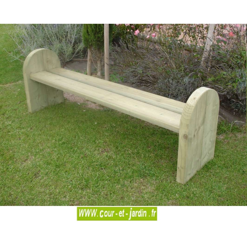 Banc jardin bois : Elite - Banc bois design - Banc en bois sans dossier.