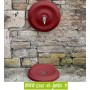 Mascaron et vasque de fontaine extérieure "Quino" (grand modèle) - coloris rouge 2200 . Fontaines de jardin en fonte