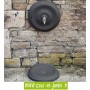 Mascaron et vasque de fontaine d'extérieur "Quino" (petit modèle) coloris gris 7016