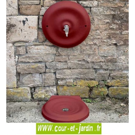 Mascaron et vasque de fontaine d'extérieur "Quino" (petit modèle) coloris rouge 2200