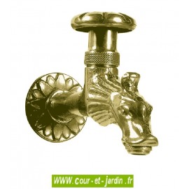 Robinet laiton ancien "Colvert" pour fontaines de jardin - robinet jardin