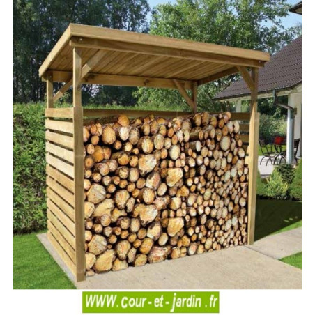 Abri bûches en bois Petit modèle-120X60X140