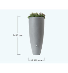 Récupérateur d'eau 2 en 1 -gris-300L-kit complet