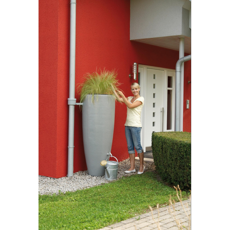 Récupérateur d'eau "KIT 2 en 1" gris de 300 L avec bac à fleurs Récupérateur d'eau "KIT 2 en 1" gris de 300 L avec bac à fleurs