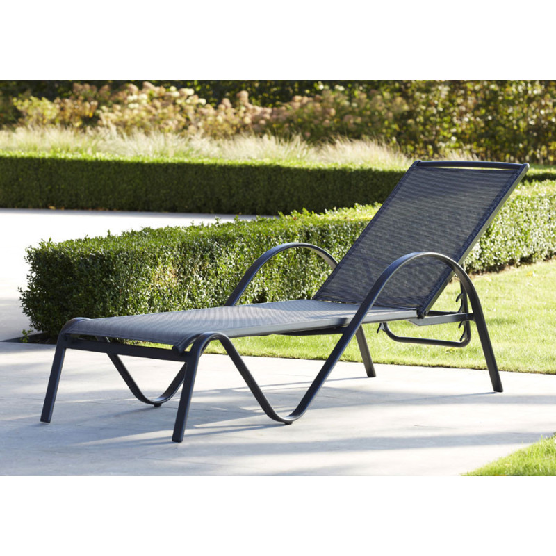 Bain de soleil SUNSET alu / textilène gris anthracite Bain de soleil SUNSET alu / textilène gris anthracite