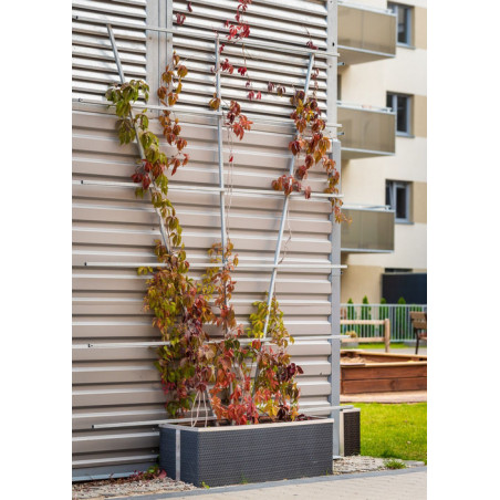 Jardinière rectangulaire en résine tressée - 70 cm