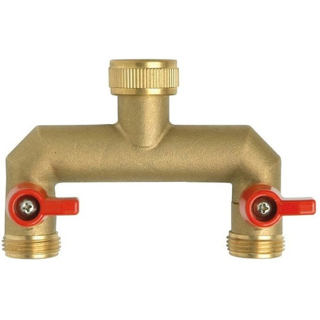 Collecteur arrosage laiton 2 voies
