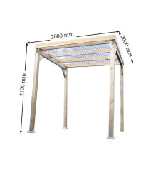 Abri bois Carport CAR2020TA ou abri bûches 8 stères (4m2)