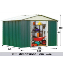 Abri métal vert 7,9 m²