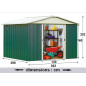 Abri métal vert 7,90 m² Abri métal vert 7,90 m²