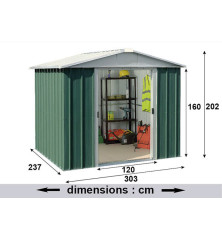 Abri métal vert 6,24 m²