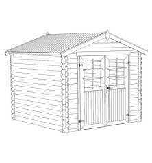 Abri Jardin bois  4,6 m² 2 pans Duty Free