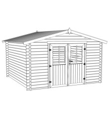 Abri Jardin bois  8,2 m² 2 pans Aurely