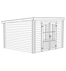 Abri jardin bois 8.2 m² 1 pan Chaumont