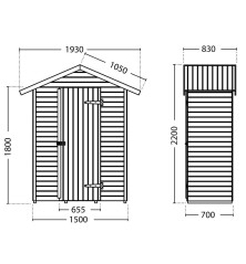 Armoire jardin bois 1 m²