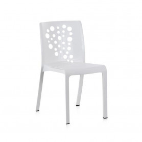Lot de 6 chaises COCKTAIL - Blanc- polyéthylène recyclé